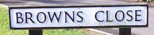 Browns Close road sign